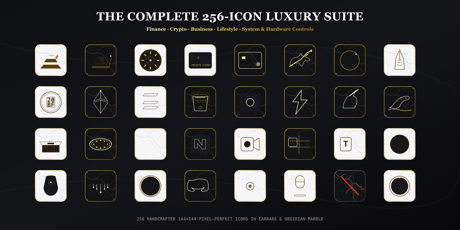 Gold & Marble Lux Icon Pack Layout Gallery 2