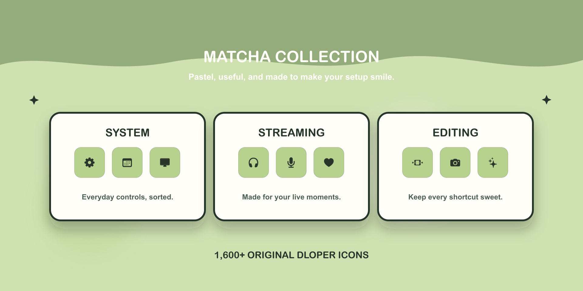 Matcha Icons Desk Setup