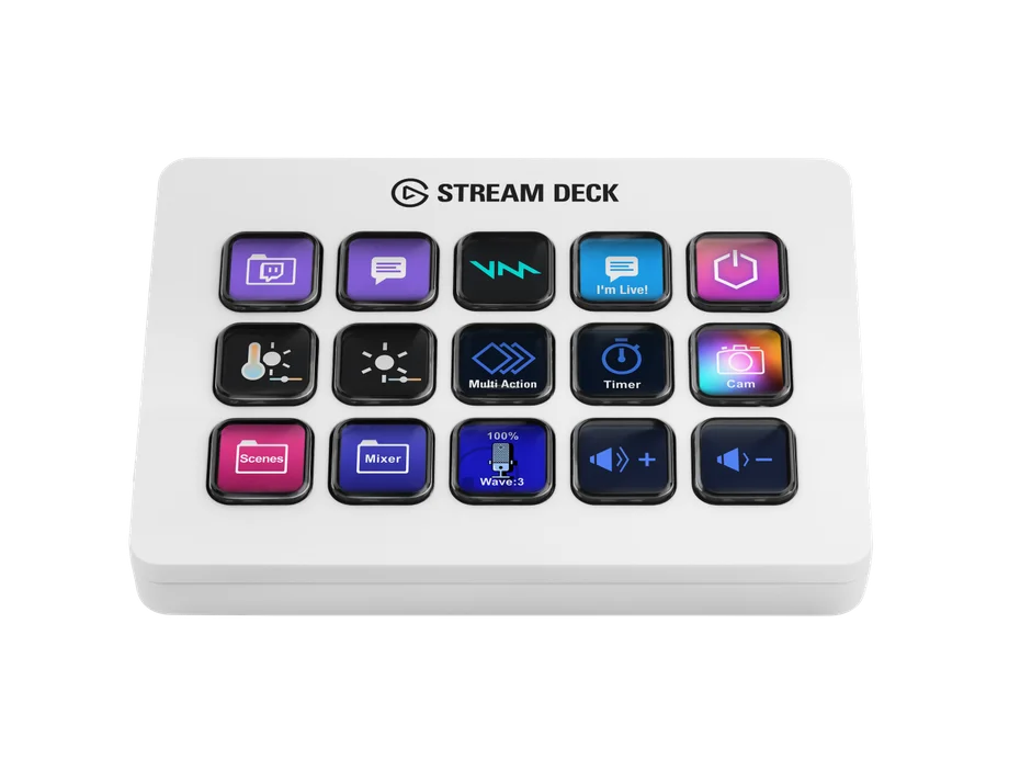White Stream Deck MK.2 with Matcha icons