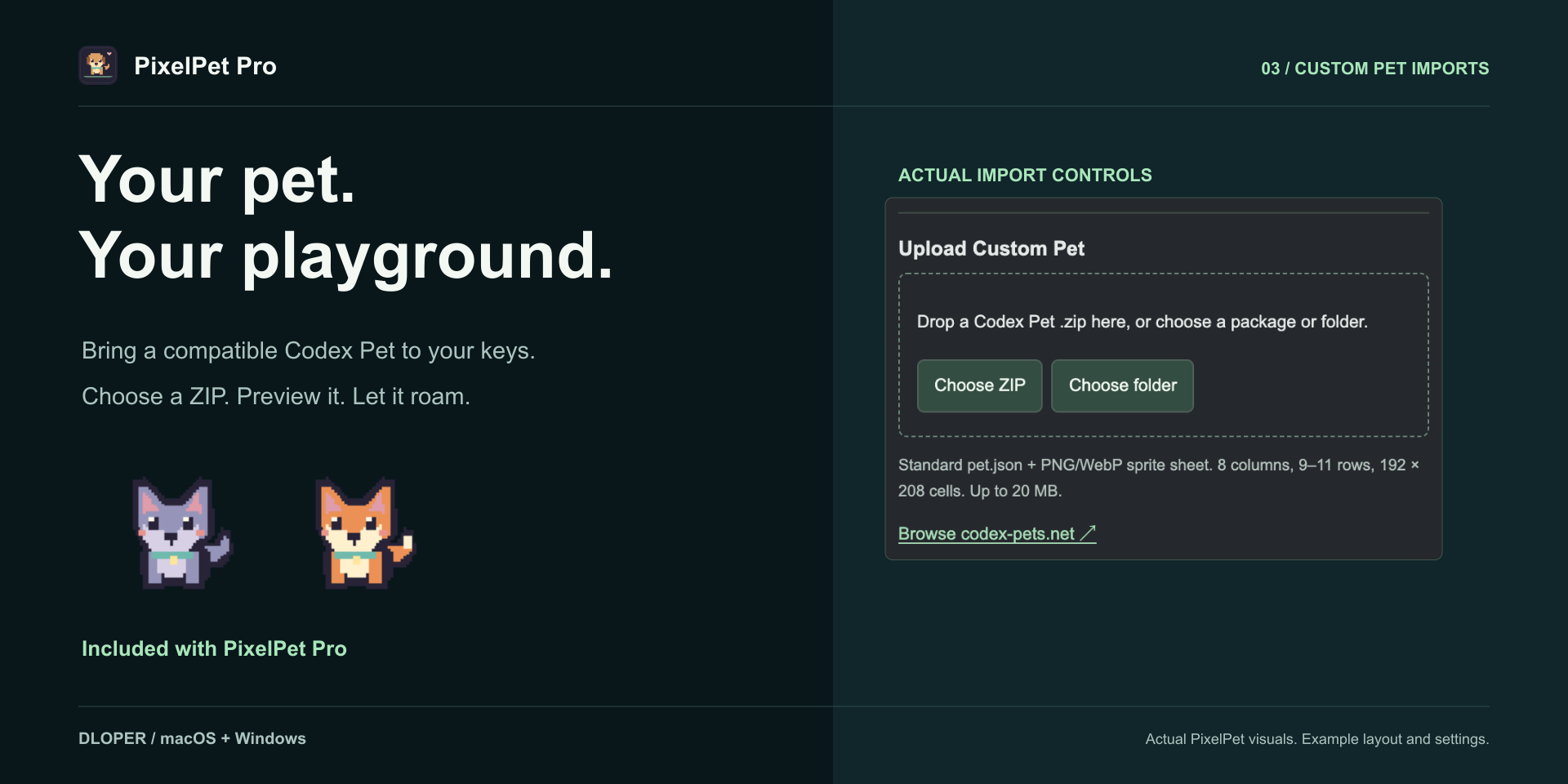 Import Compatible Codex Pets on PixelPet Pro