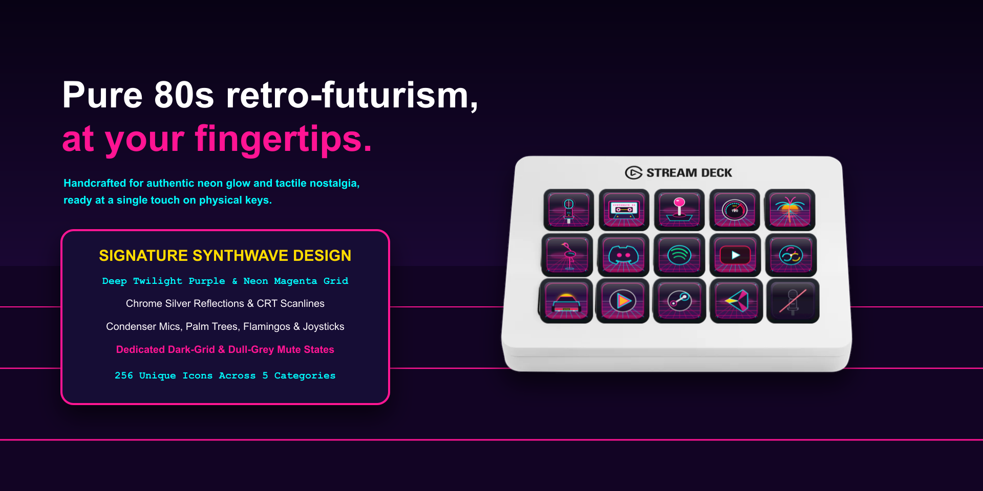 Synthwave Icon Pack Overview Gallery 1