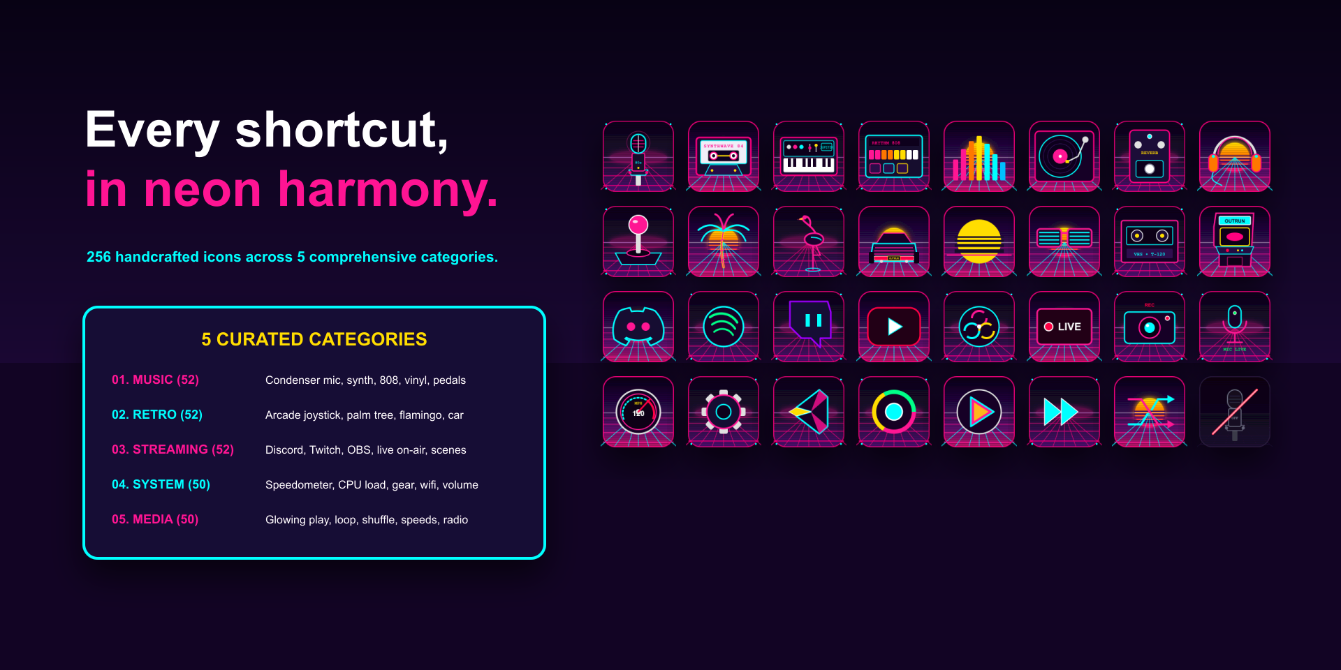 Synthwave Icon Pack Layout Gallery 2