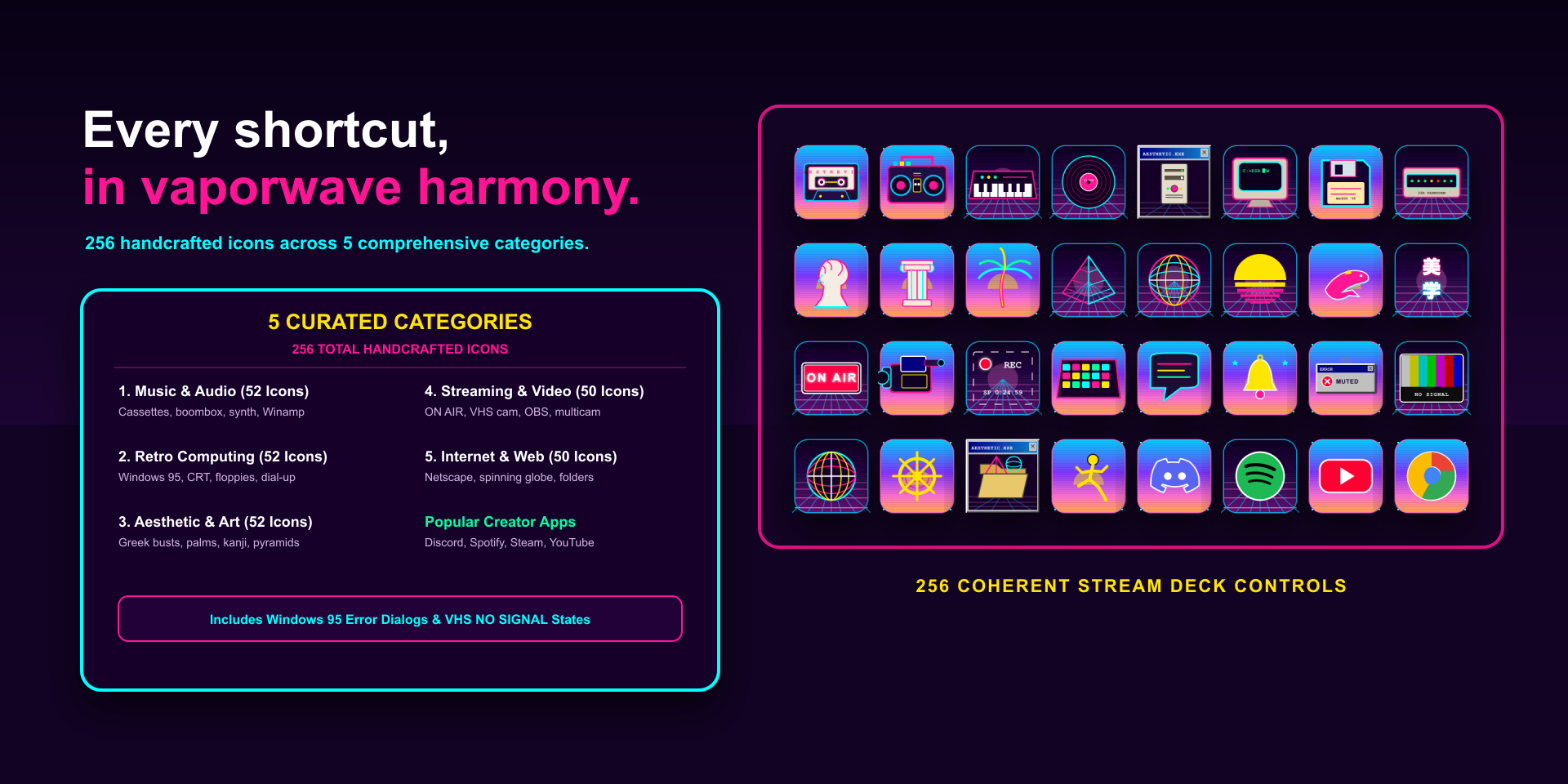 Vaporwave Aesthetic Icon Pack Layout Gallery 2